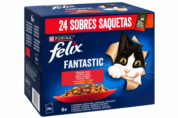 Pachet 24 buc x 85 gr Hrana umeda pentru pisici Felix Fantastic Selectie Rustica