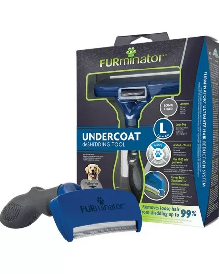 Perie Furminator pentru caini cu par lung L