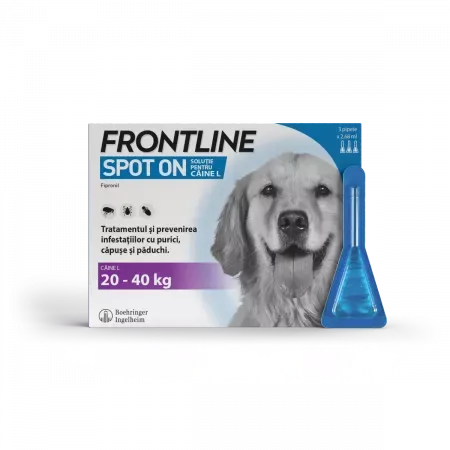 Pipeta antiparazitara pentru caini Frontline Spot On L 20-40 kg ( 3 pipete )