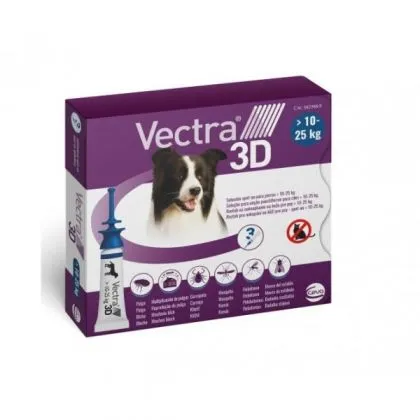 Pipeta antiparazitara pentru caini intre 10 - 25 kg Vectra 3D