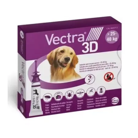 Pipeta antiparazitara pentru caini intre 25 - 40 kg Vectra 3D