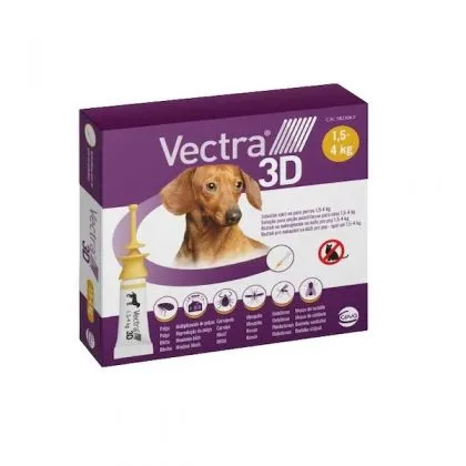 Pipeta antiparazitara pentru caini intre 1,5 - 4 kg Vectra 3D