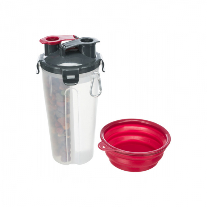 Recipient de apa / hrana din plastic 2 x 0,5 L / 11 x 23 cm [2]