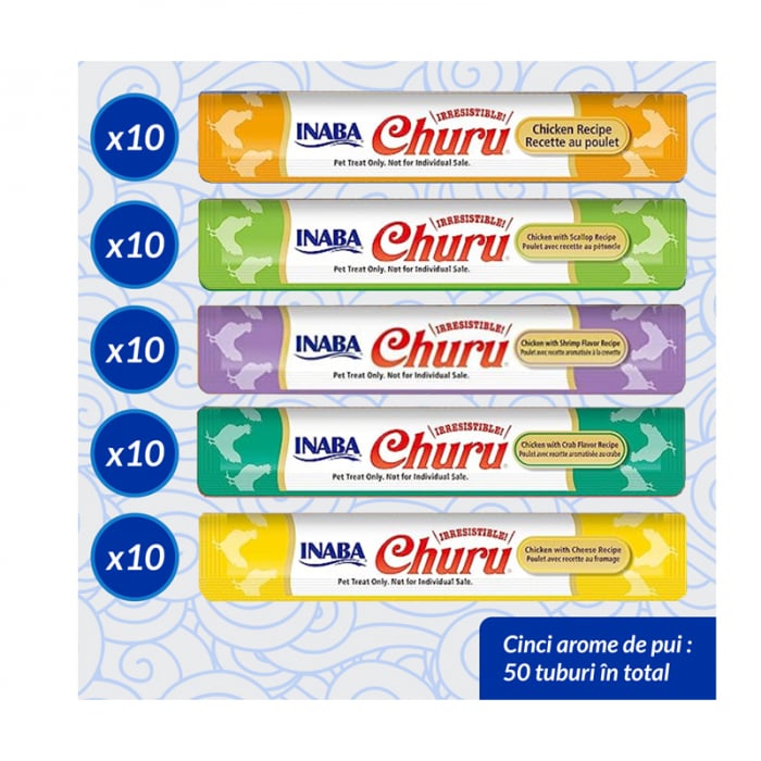 Recompense pentru pisici Churu Cat Varieties cu pui 50 bucati [2]