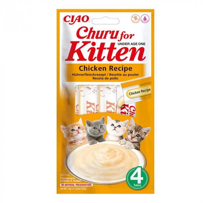 Recompense pentru pisici Churu Kitten cu pui 4 buc x 14 gr