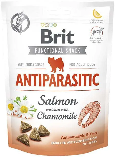 Recompense pentru caini Brit Snack Antiparastic cu somon 150 gr
