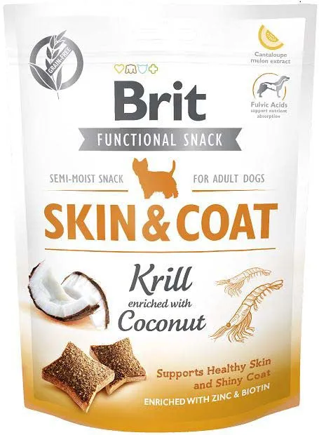 Recompense pentru caini Brit Snack Skin  Coat 150 gr