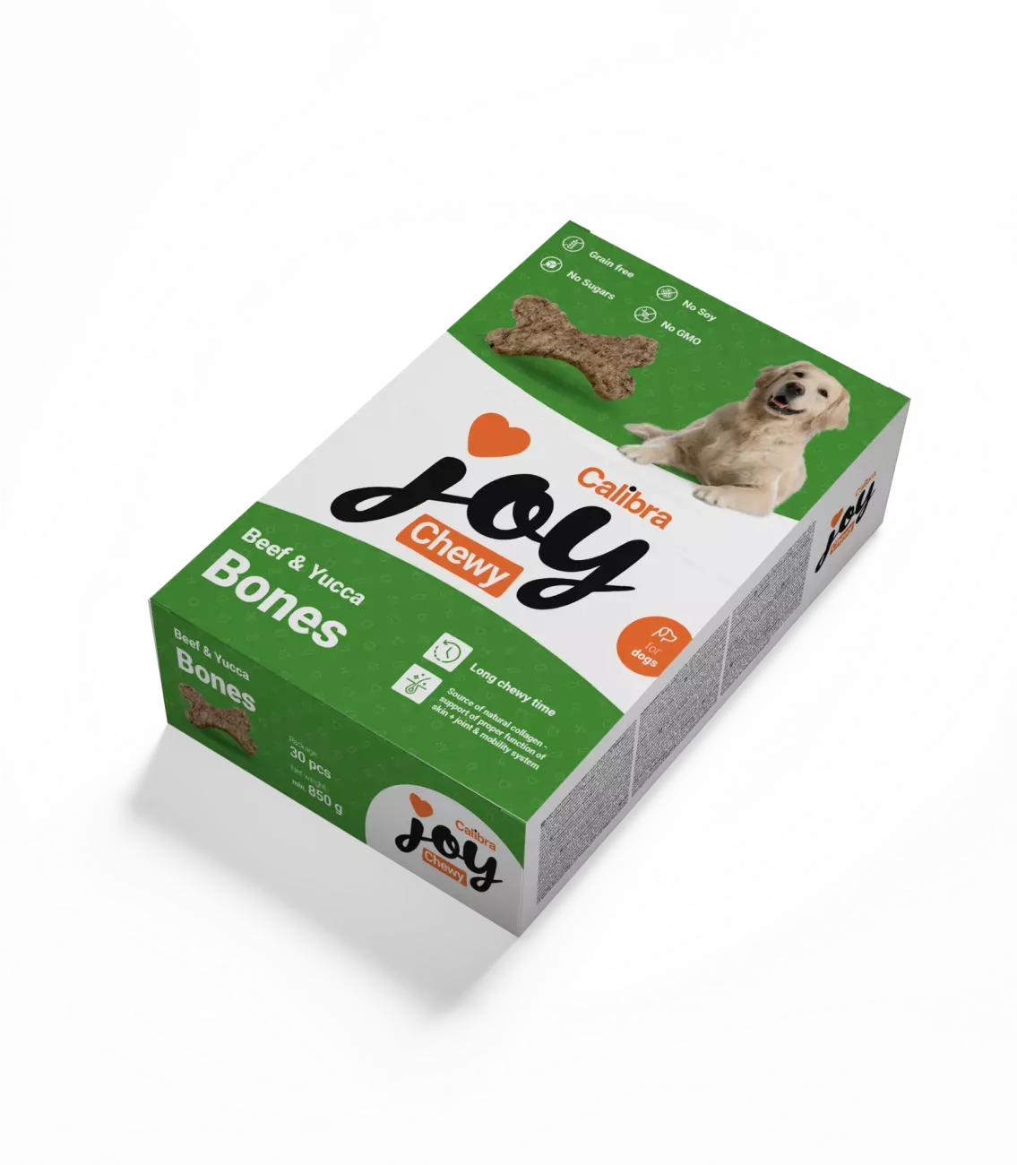 Recompense pentru caini Calibra Joy Bones cu vita  yucca 850 gr