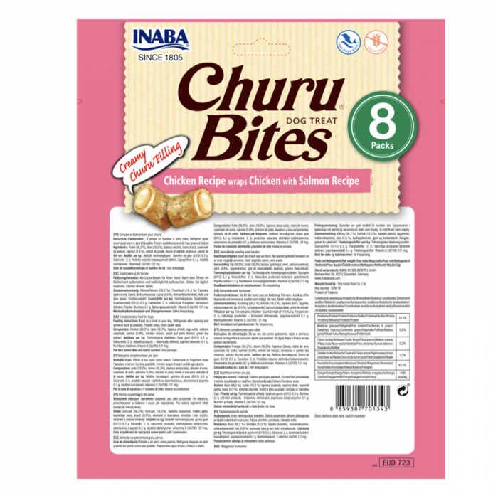 Recompense pentru caini Churu Bites cu pui & somon 8 buc x 12 gr [2]