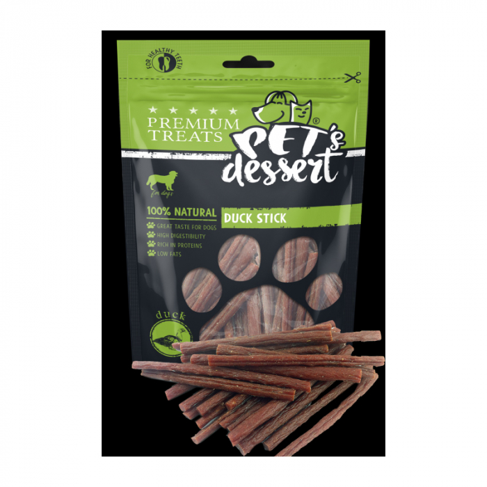 Recompense pentru caini Pet s Desert Duck Stick 80 gr