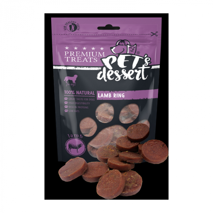 Recompense pentru caini Pet s Desert Lamb Ring 80 gr