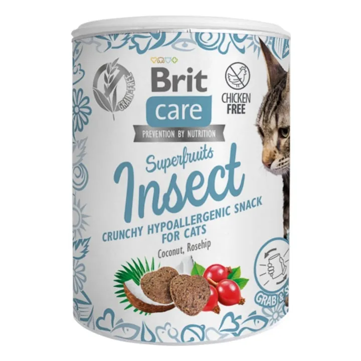 Recompense pentru pisici Brit Care Hypoallergenic Snack Superfruits Insect 100 gr