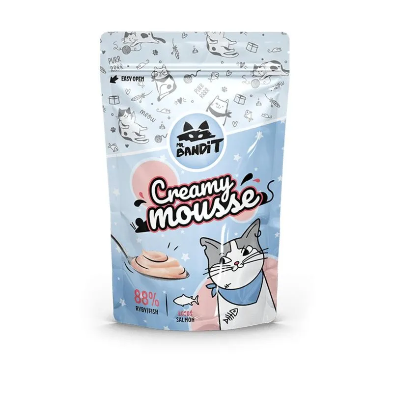 Recompense pentru pisici Mr.Bandit Creamy Mousse cu somon 6 x 10 gr