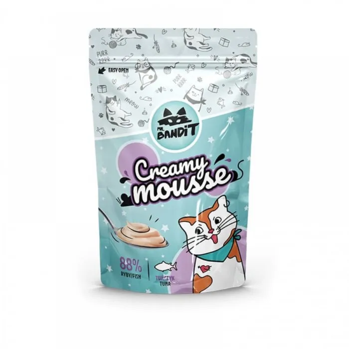 Recompense pentru pisici Mr. Bandit Creamy Mousse cu ton 6 x 10 gr