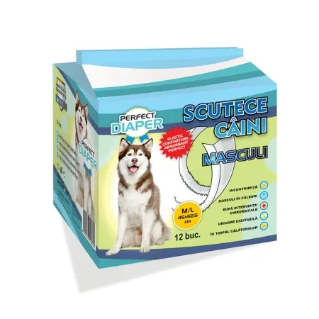 Scutece pentru caini masculi Perfect Diaper M-L 12 buc set