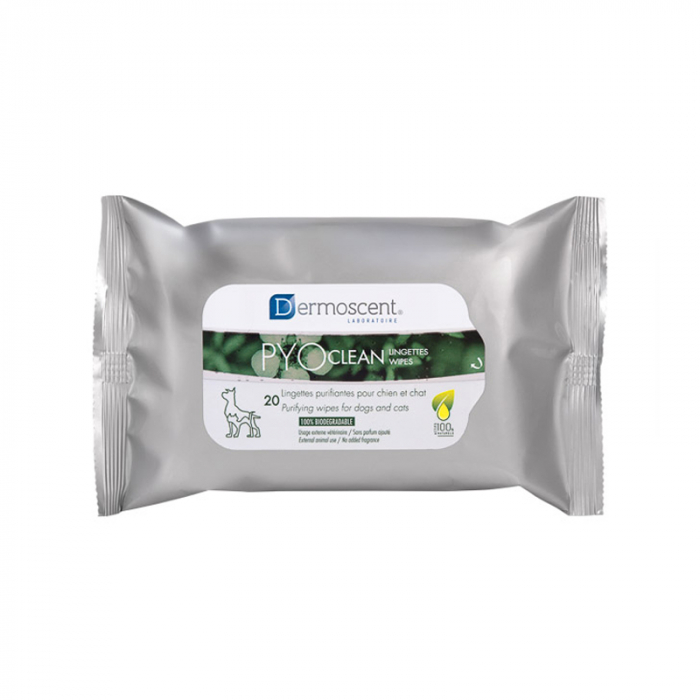 Servetele antiseptice pentru caini Dermoscent PYO Clean Wipes 20 buc