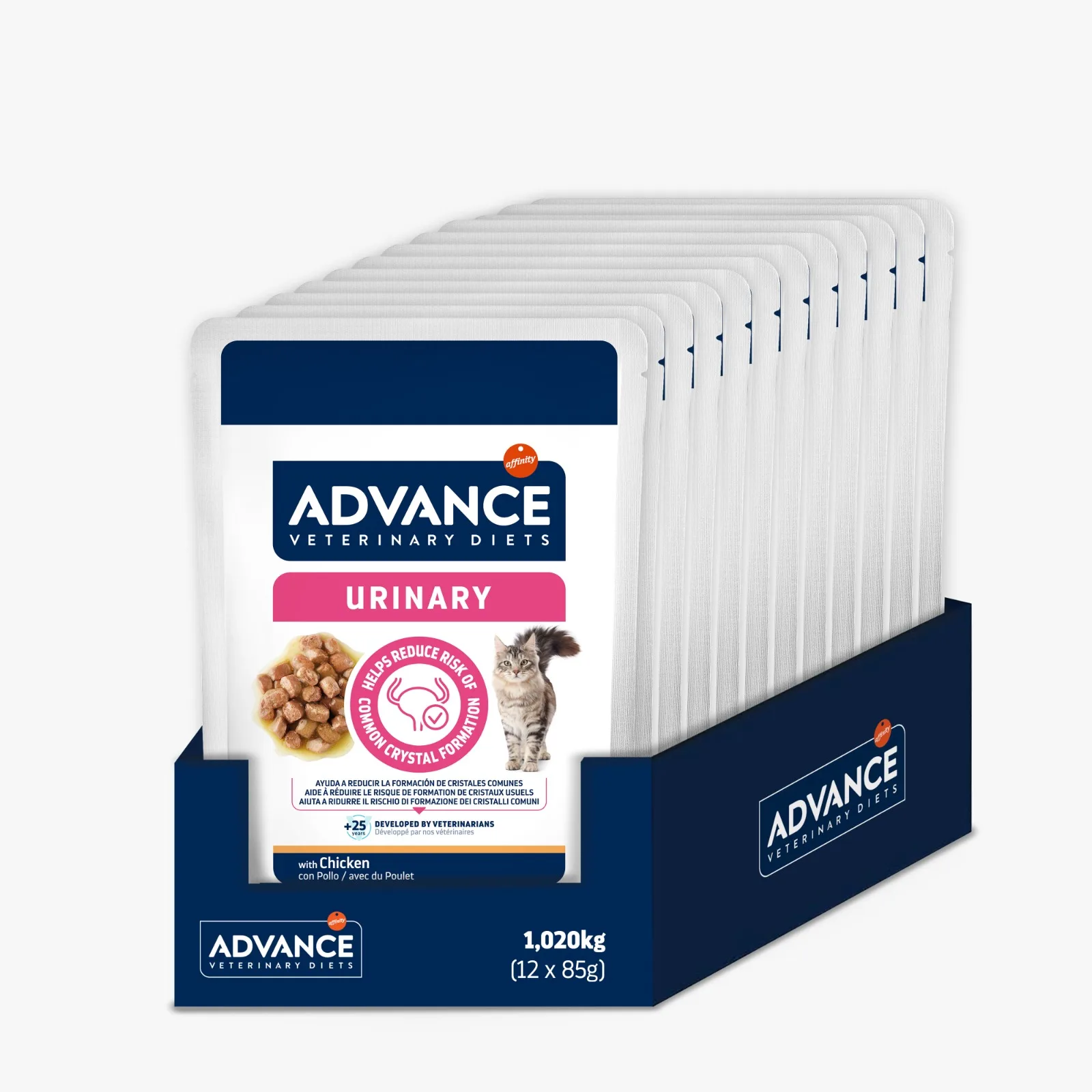 Set 12 buc x 85 gr Hrana dietetica pentru pisici Advance Urinary