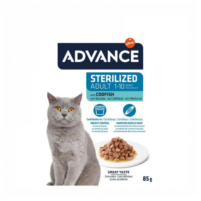 Set 12 buc x 85 gr Hrana umeda pentru pisici Advance Sterilised cu cod [2]