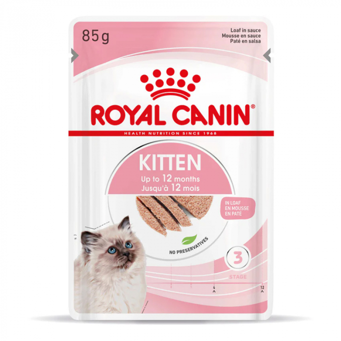 Set 12 buc x 85 gr Hrana umeda pentru pisici Royal Canin Kitten Loaf Pate