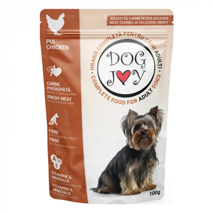 Set 24 buc x Hrana umeda pentru caini Dog Joy Adult cu pui 100 gr [2]