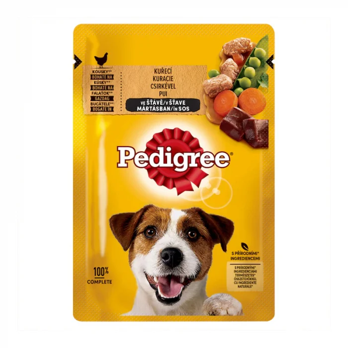 Set 24 buc x 100 gr Hrana umeda pentru caini Pedigree Adult cu pui & legume [2]