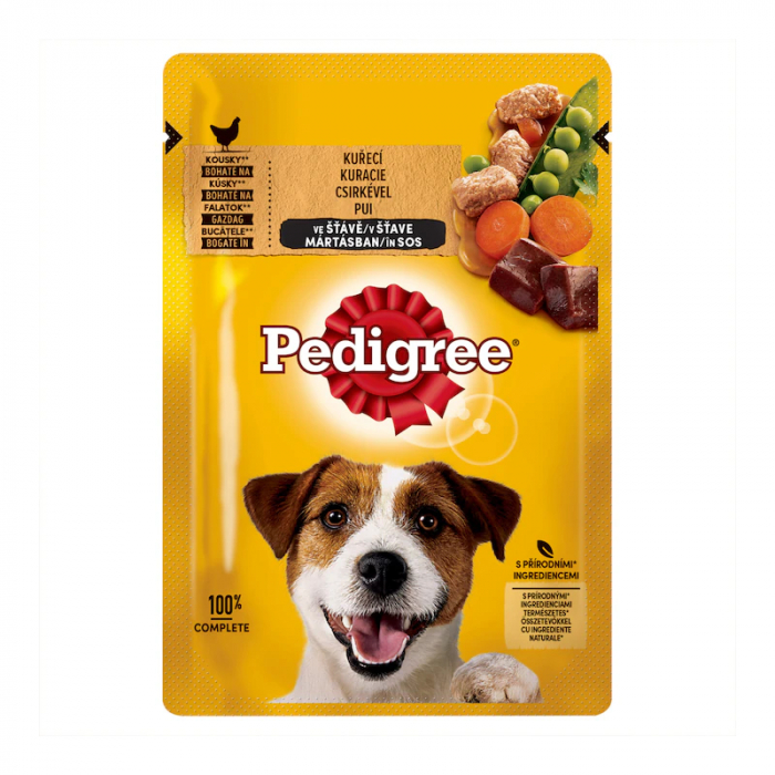 Set 24 buc x 100 gr Hrana umeda pentru caini Pedigree Adult cu pui & legume [2]