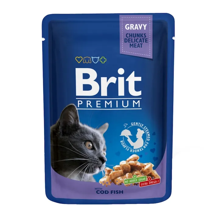 Set 24 buc x 100 gr Hrana umeda pentru pisici Brit cu cod alb [2]