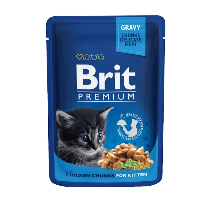 Set 24 buc x 100 gr Hrana umeda pentru pisici Brit Kitten cu pui [2]