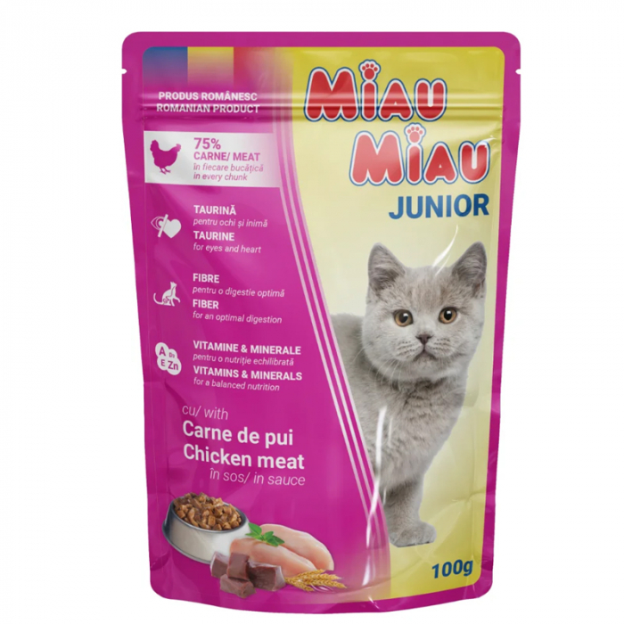 Set 24 buc x Hrana umeda pentru pisici Miau Miau Kitten 100 gr [2]