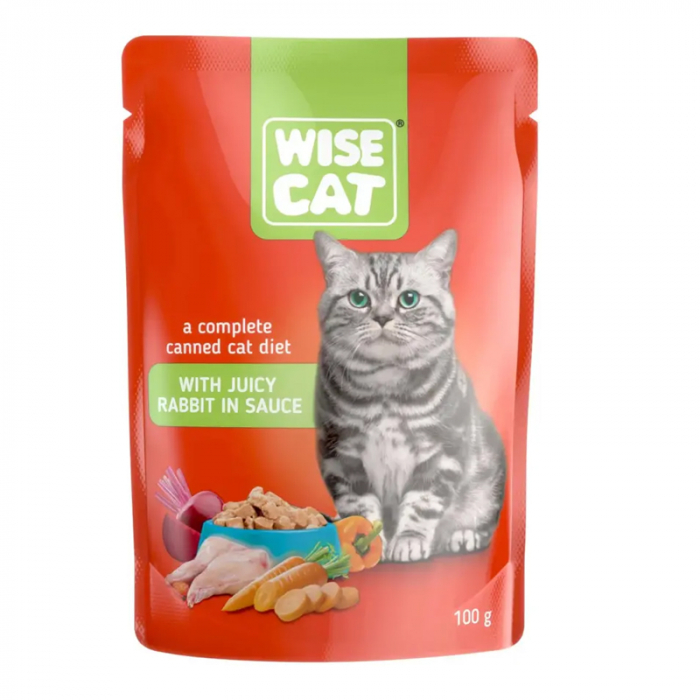 Set 24 buc x 100 gr Hrana umeda pentru pisici Wise cu iepure [2]