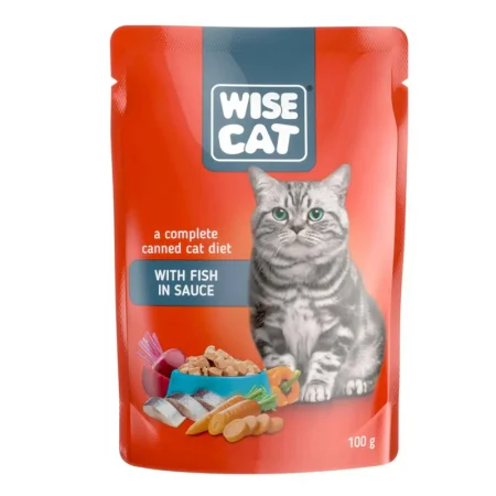 Set 24 buc x 100 gr Hrana umeda pentru pisici Wise cu peste [2]