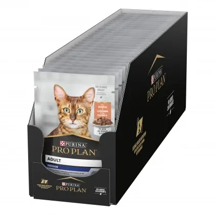Set 26 buc x 85 gr Hrana umeda pentru pisici Pro Plan Indoor cu somon in sos