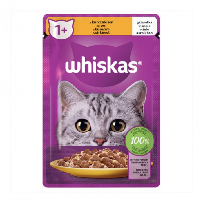 Set 28 buc x 85 gr Hrana umeda pentru pisici Whiskas cu pui in aspic [2]