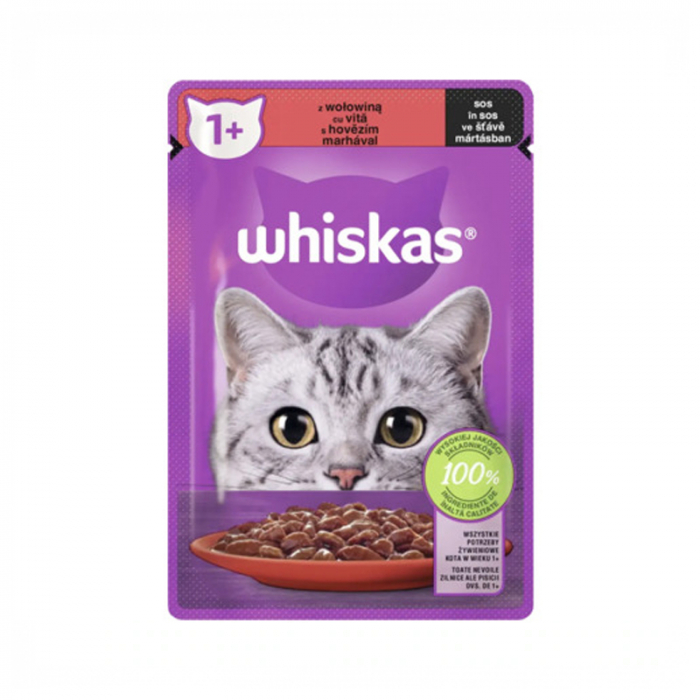 Set 28 buc x 85 gr Hrana umeda pentru pisici Whiskas cu vita in sos [2]