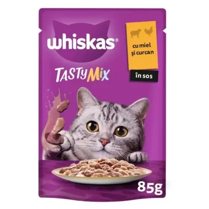 Set 28 buc x 85 gr Hrana umeda pentru pisici Whiskas Tasty Mix cu miel & curcan [2]