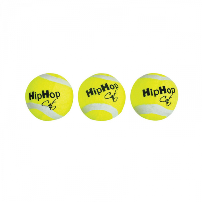 Set 3 mingi de tenis pentru pisici HipHop 4 cm [2]