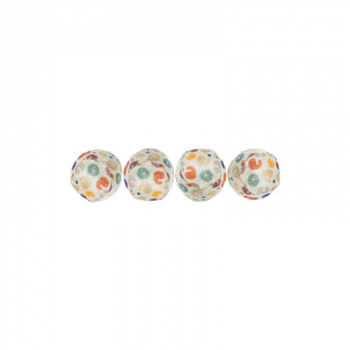 Set de 4 mingi cu imprimeu leopard pentru pisici 4 cm