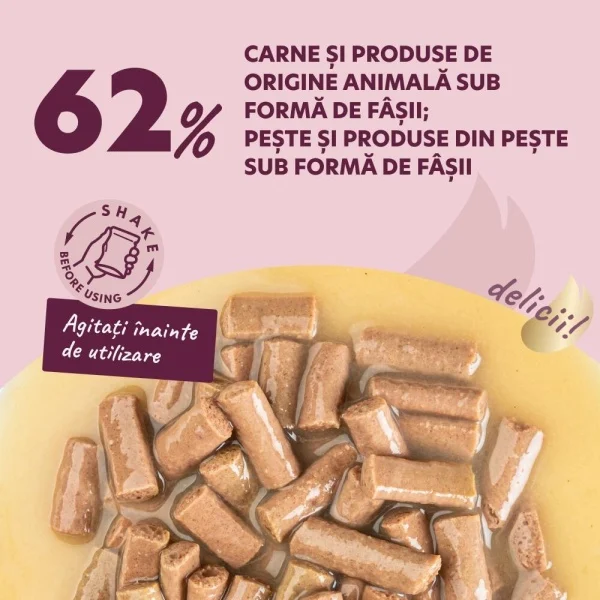 Supa cremoasa pentru pisici Delickcious Fâșii de somon & branza 85 gr [2]