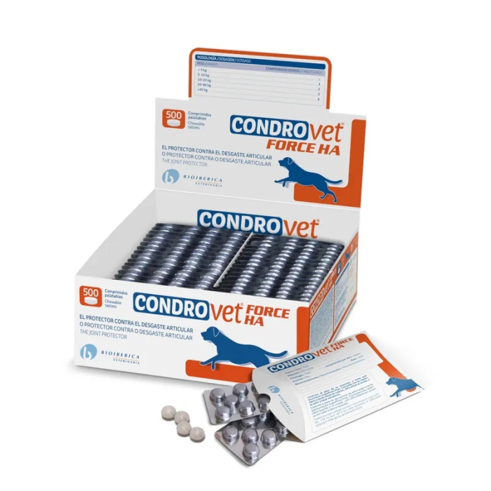 Supliment articular pentru caini Condrovet Force HA 500 cpr cutie