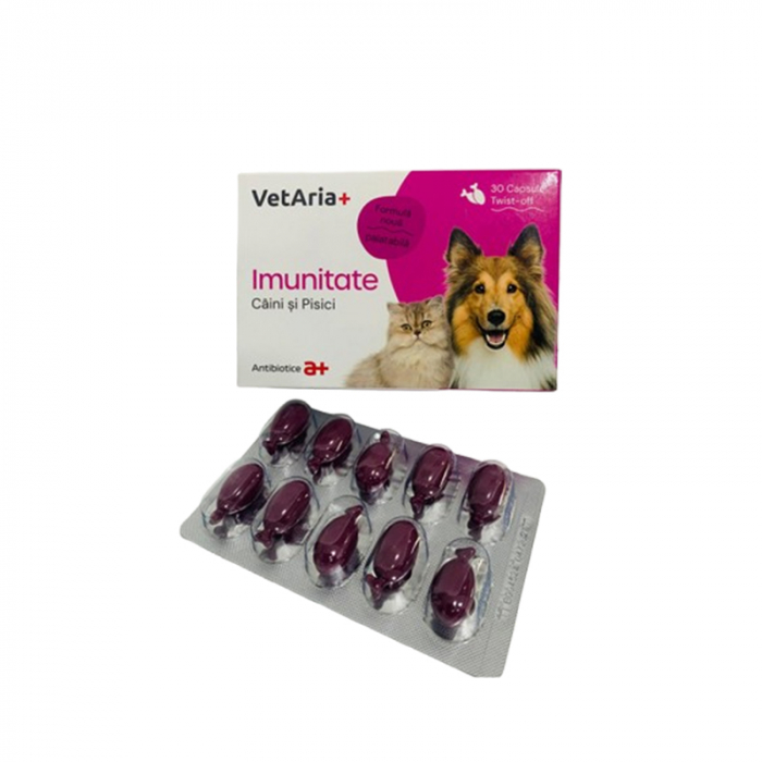 Suplimente VetAria+ Imunitate pentru caini  pisici 30 capsule