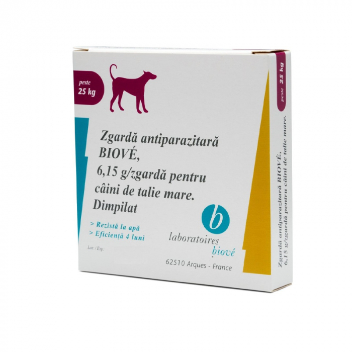 Zgarda antiparazitara Biove pentru caini de talie mare 65 cm