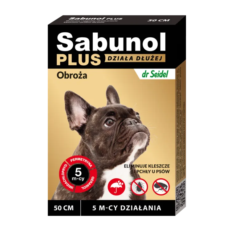 Zgarda antiparazitara pentru caini intre 10-25 kg Sabunol Plus 50 cm