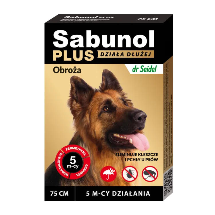 Zgarda antiparazitara pentru caini intre 25-50 kg Sabunol Plus 75 cm