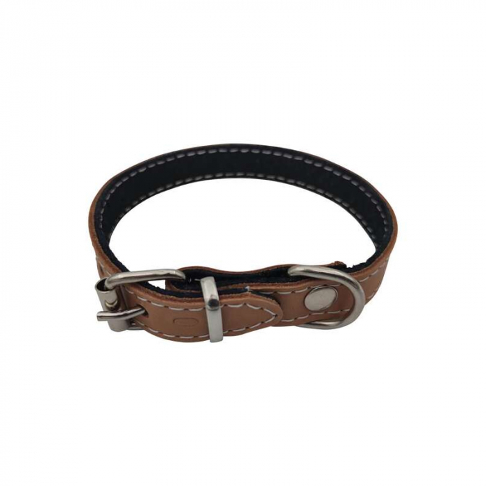 Zgarda din piele pentru caini de talie mica Nr.0 Petro 1,4 x 30 cm