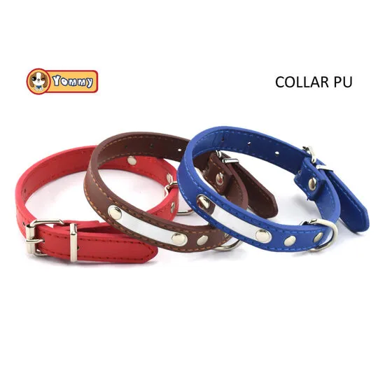Zgarda din piele pentru caini Eco Model Tablita 1,5 cm