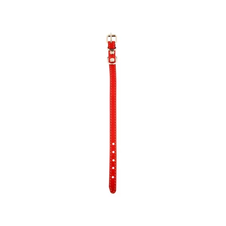 Zgarda din piele pentru caini Nr.0 Petro Rosie 1,4 x 30 cm [2]