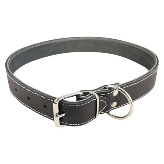 Zgarda din piele pentru caini Nr. 6 Petro Neagra 4 x 75 cm