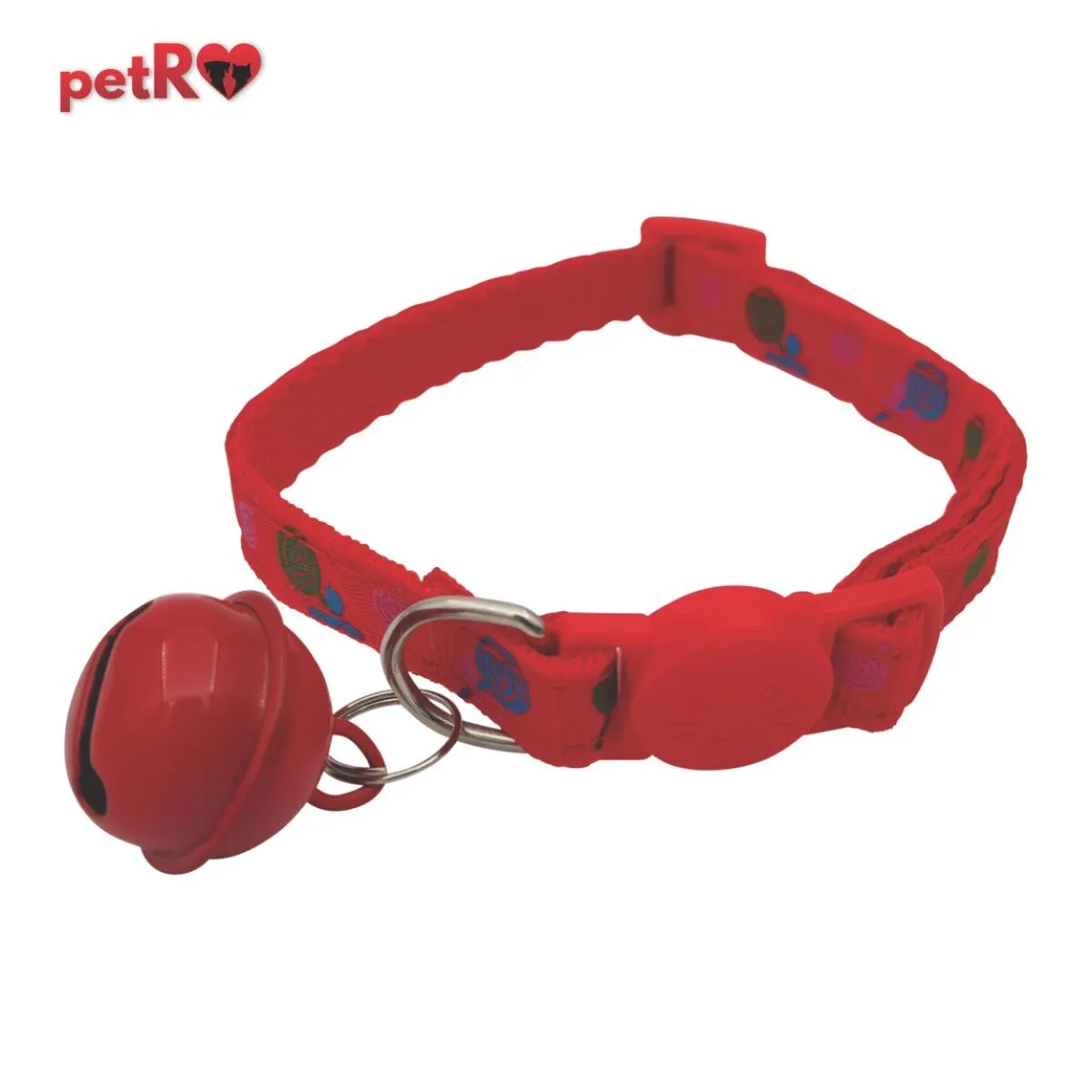 Zgarda pentru pisici rosie cu flori Petro 20-35 cm [2]