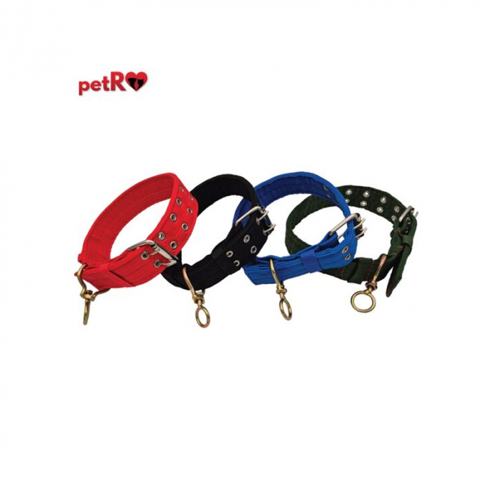 Zgarda textila dubla pentru caini Petro 5 x 74 cm