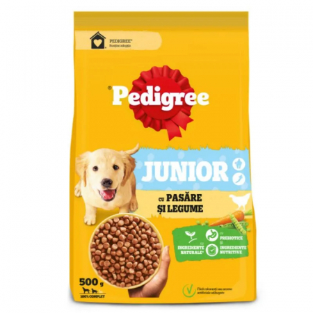 Hrana uscata pentru caini Pedigree Junior M/L cu pasare & legume 500 gr [0]
